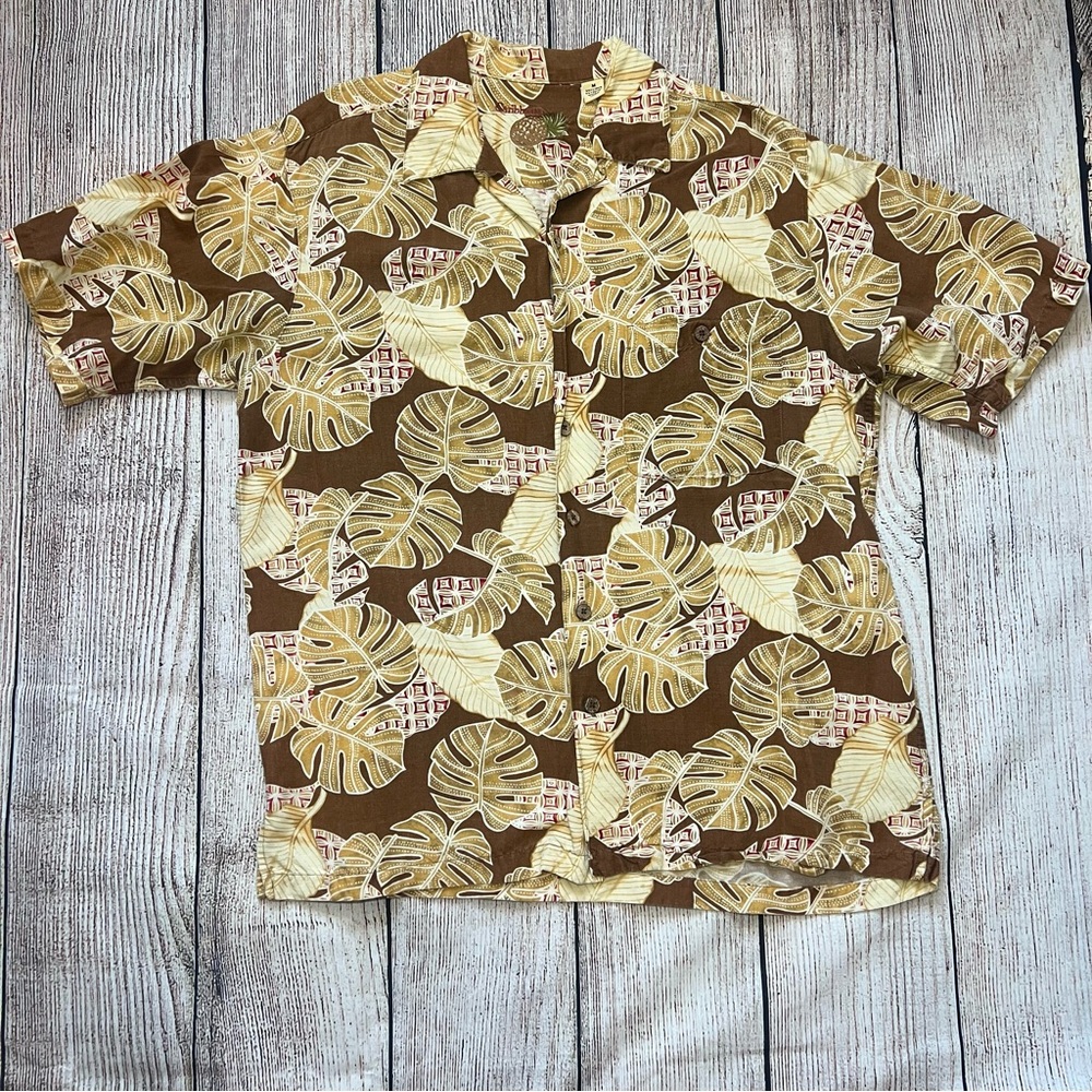 VTG Caribbean Linen Hawaii Button Short Sleeve Shirt Mens Size M‎ Single Stitch